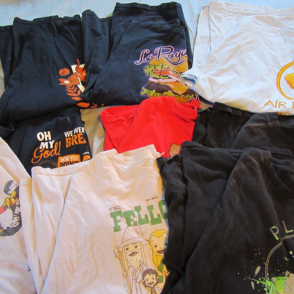 Mens Tee Fury Pop Culture T Shirts Lot of 9 Sz XL Harry Potter Star Wars etc.